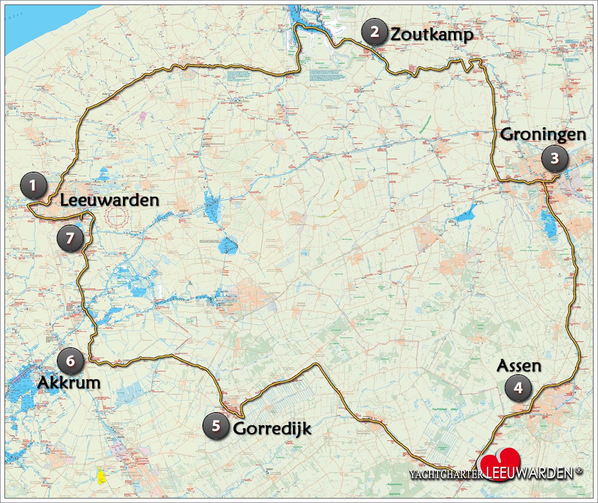 Friesland - Groningen - Assen Route