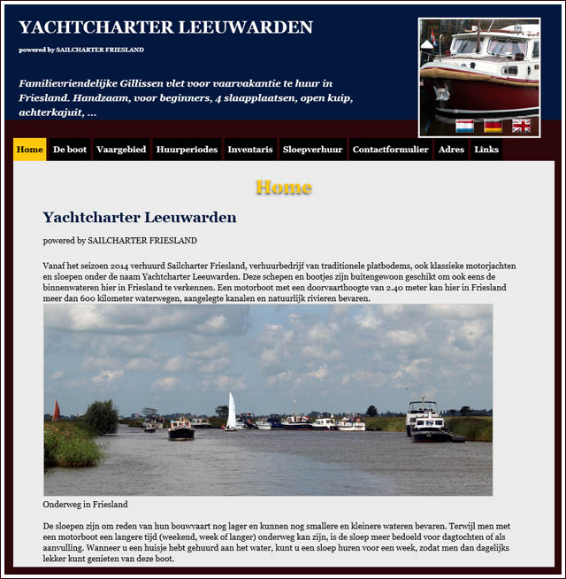 Website www.yachtcharterleeuwarden.nl is online