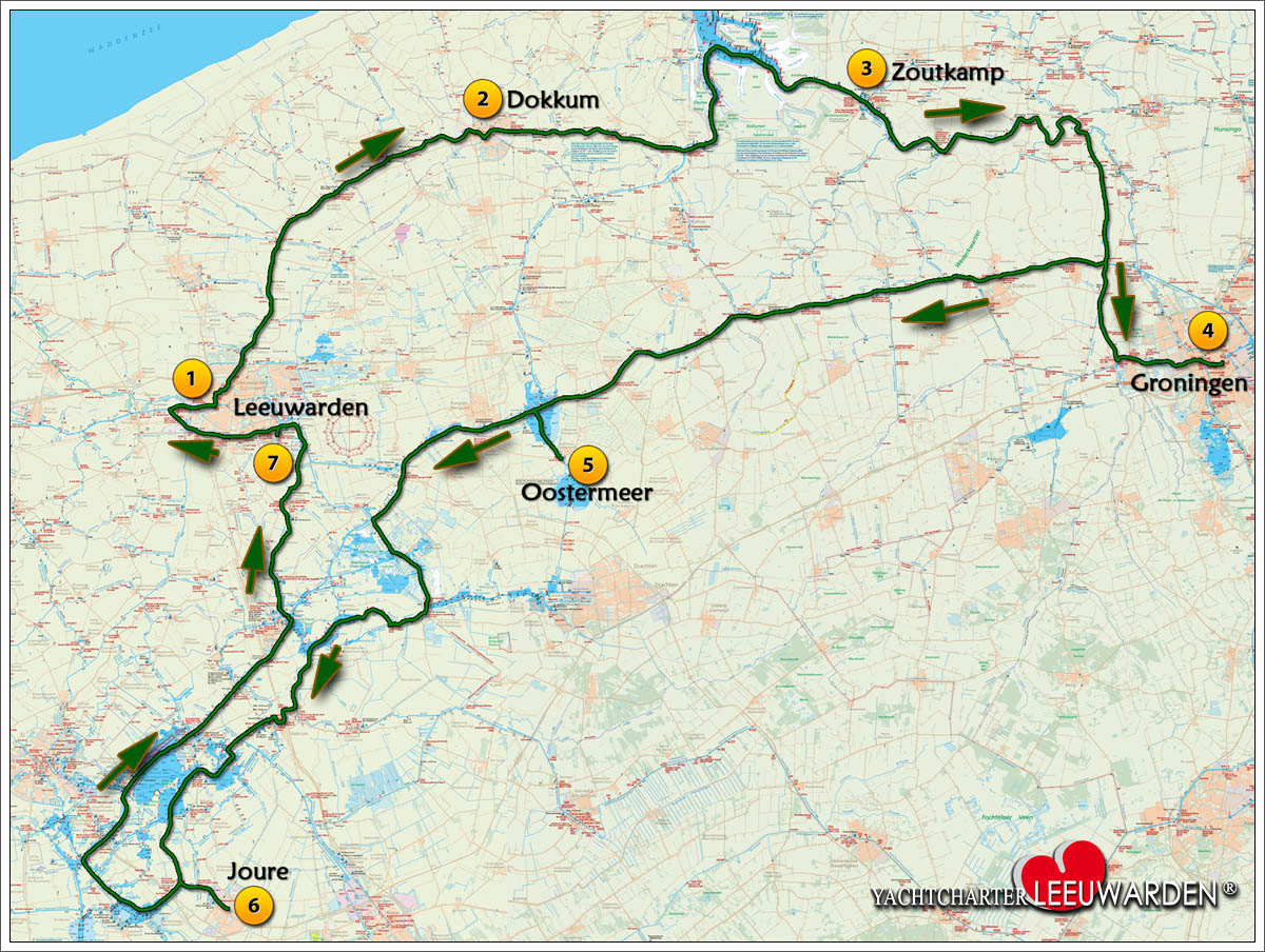 Friesland - Groningen - Assen Route